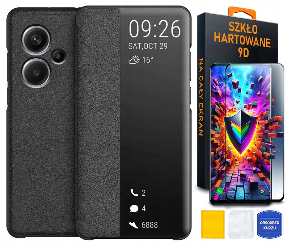 Flipové puzdro YouTab pre Xiaomi Redmi Note 13 Pro Plus SMART VIEW KOŽENÉ Púzdro čierne